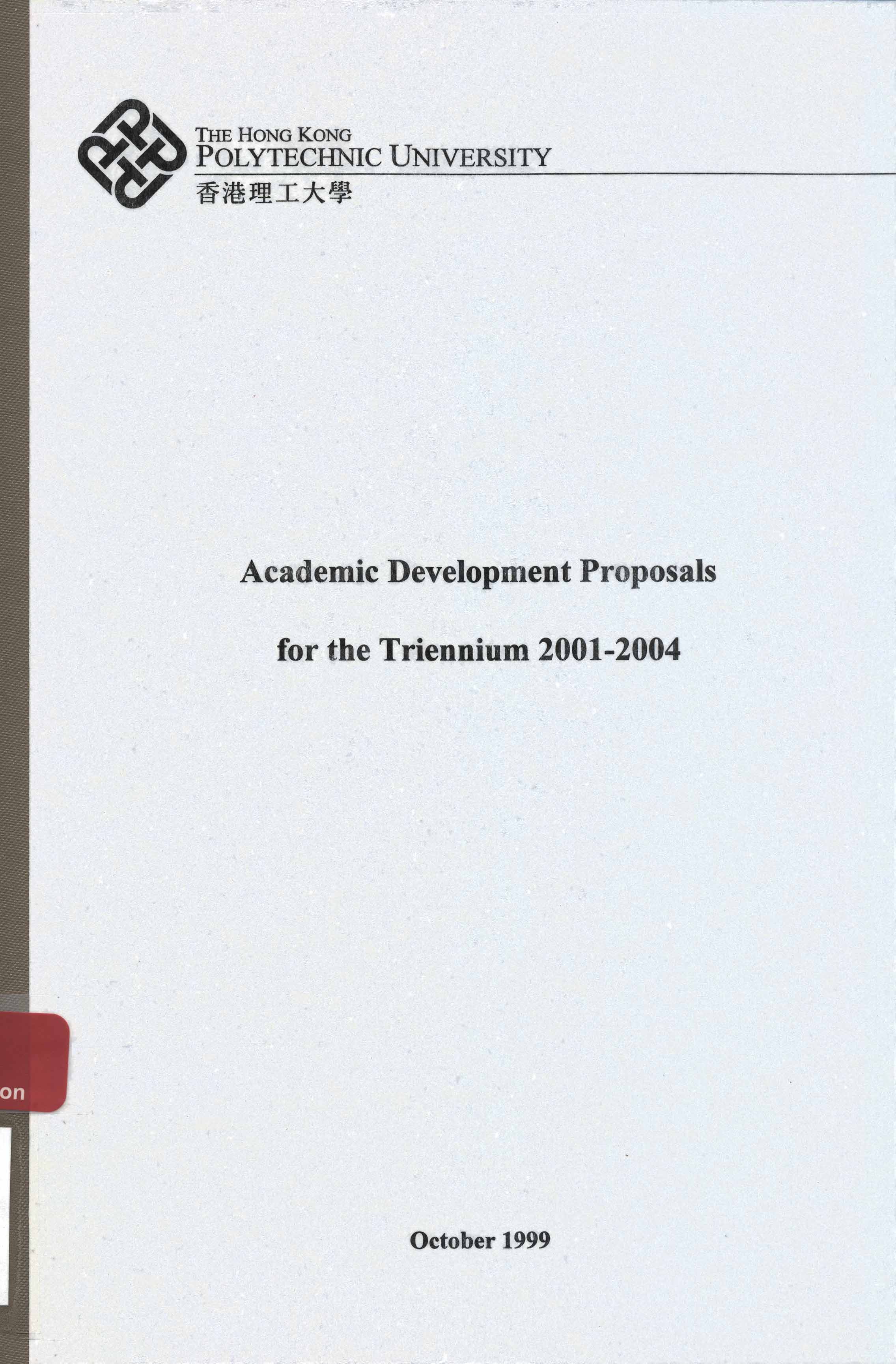 Academic development proposals for the triennium 2001-2004