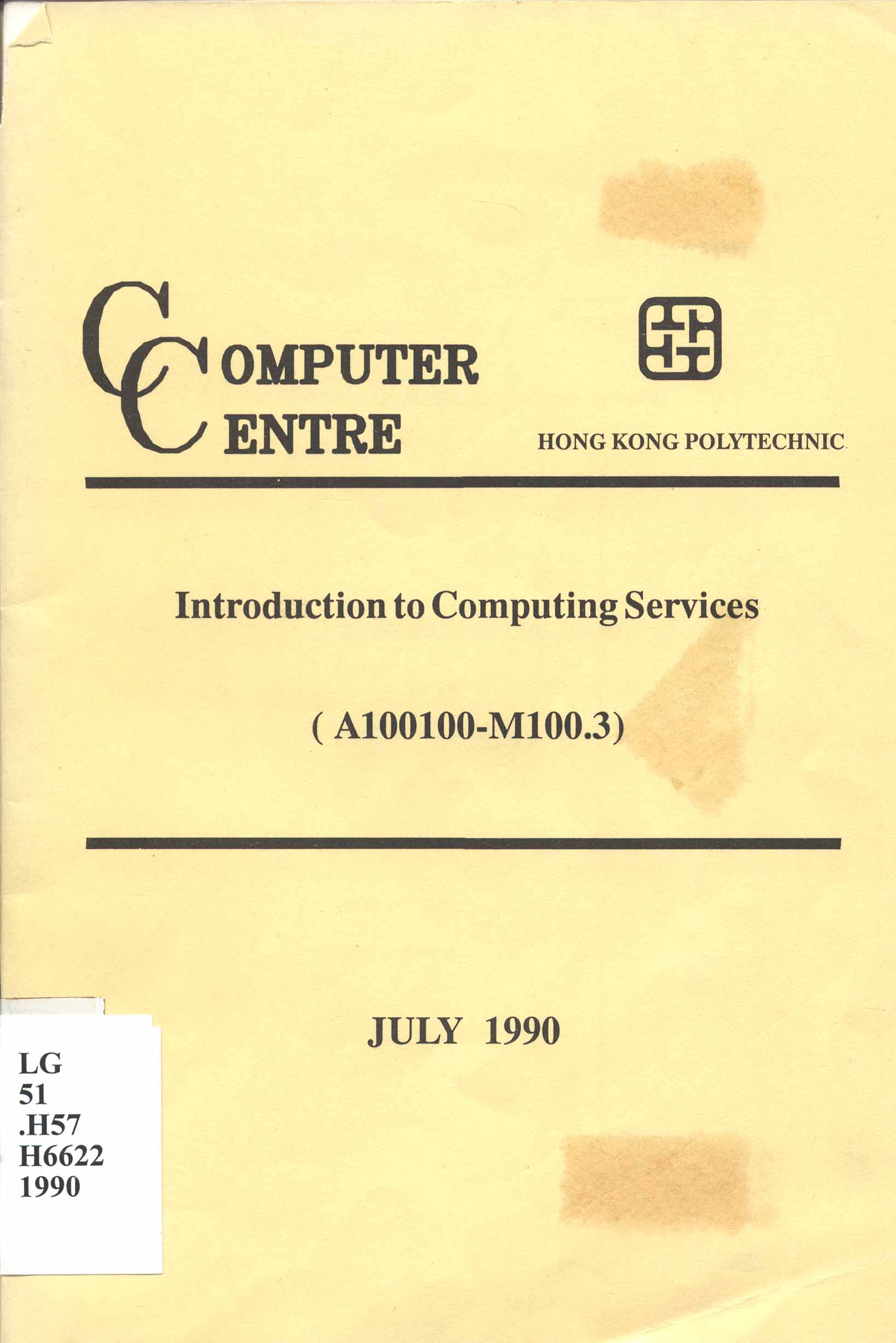 Introduction to computing services [1990]