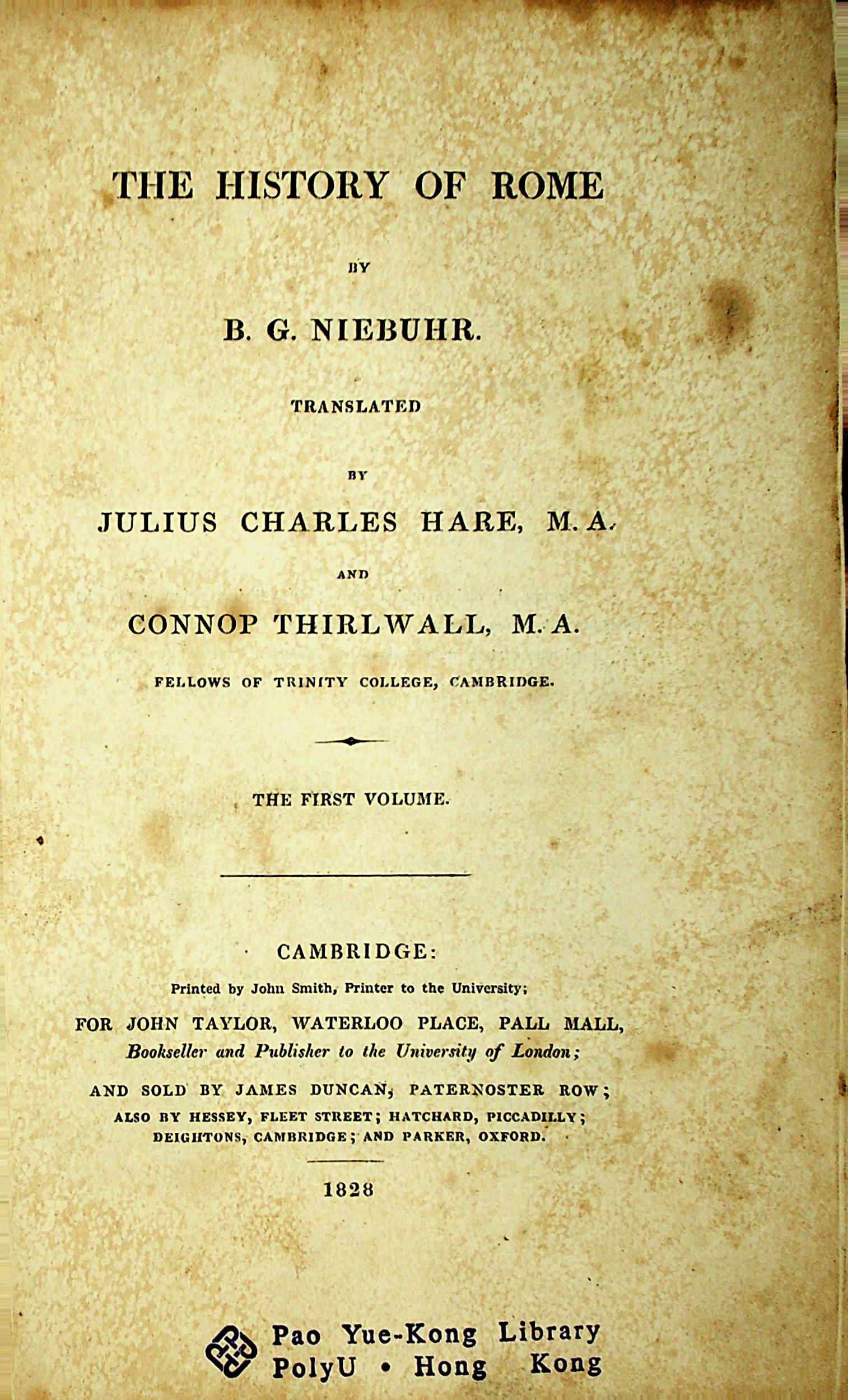 The history of Rome. Volume 1