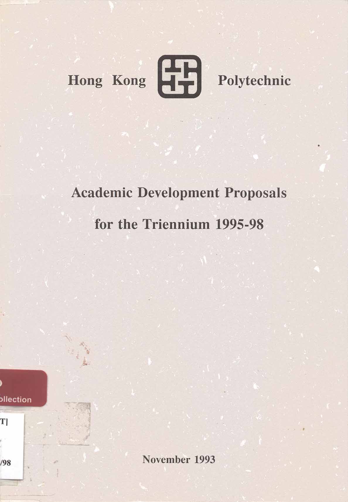 Academic development proposals for the Triennium [1995-98]