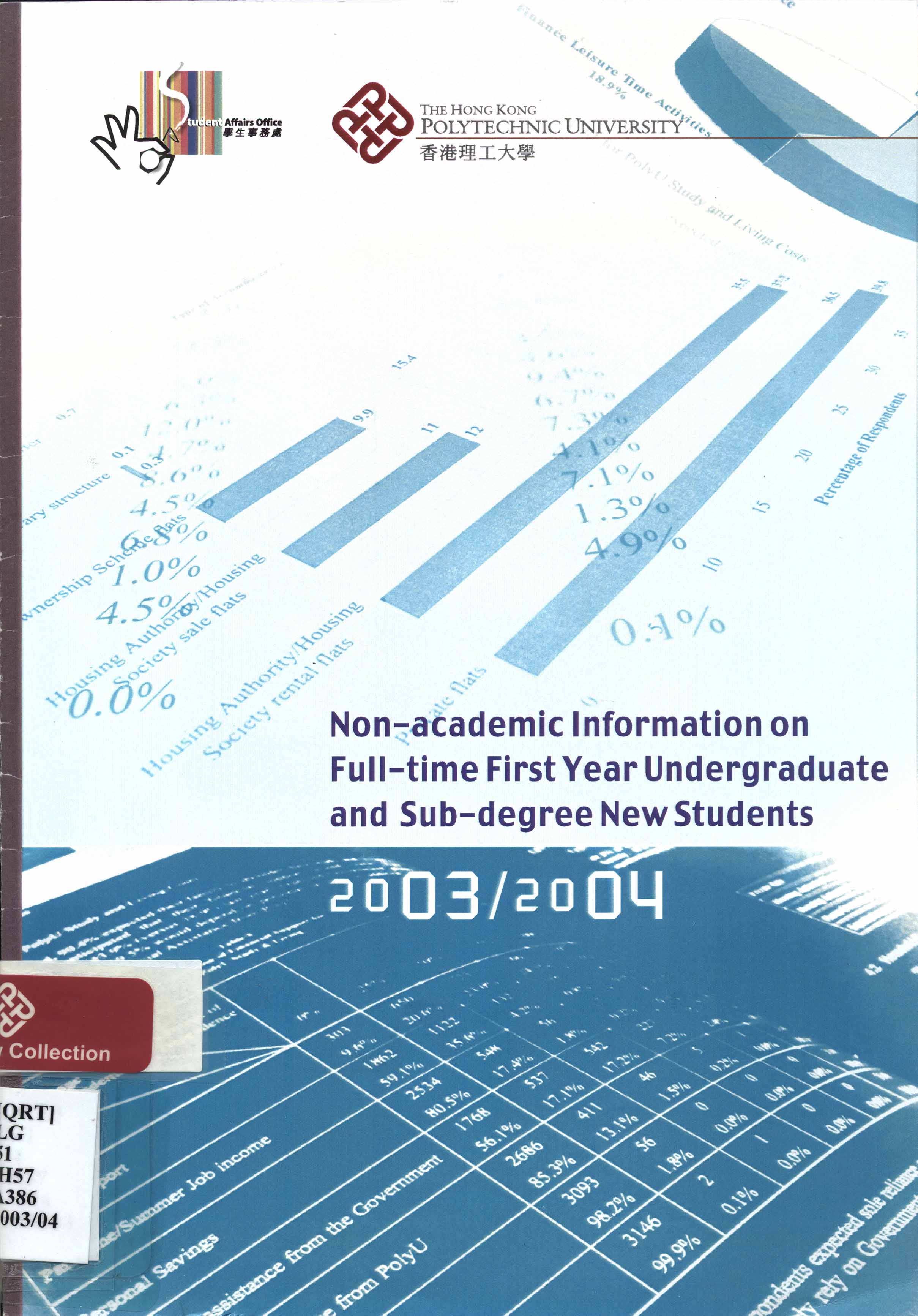Non-academic information on full-time first year undergraduate and sub-degree new students [2003/2004]