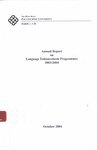 Annual report on language enhancement programmes 2003/2004