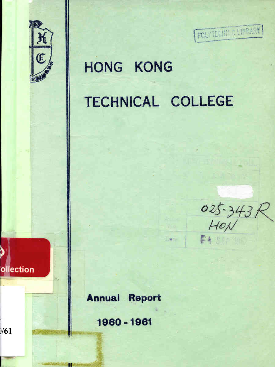 Hong Kong Technical College Annual Report 1960/61