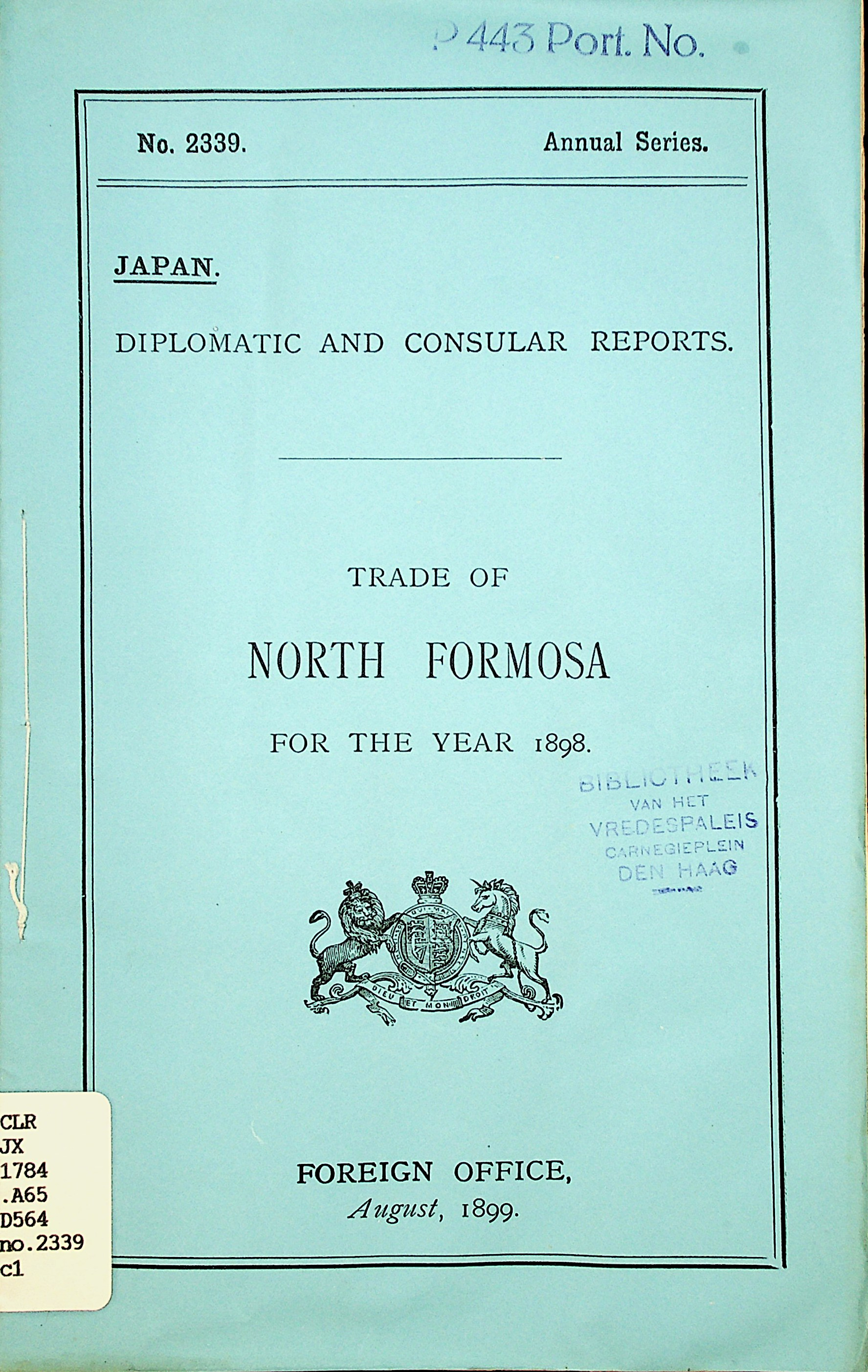 Japan : report for the year 1898 on the trade of North Formosa