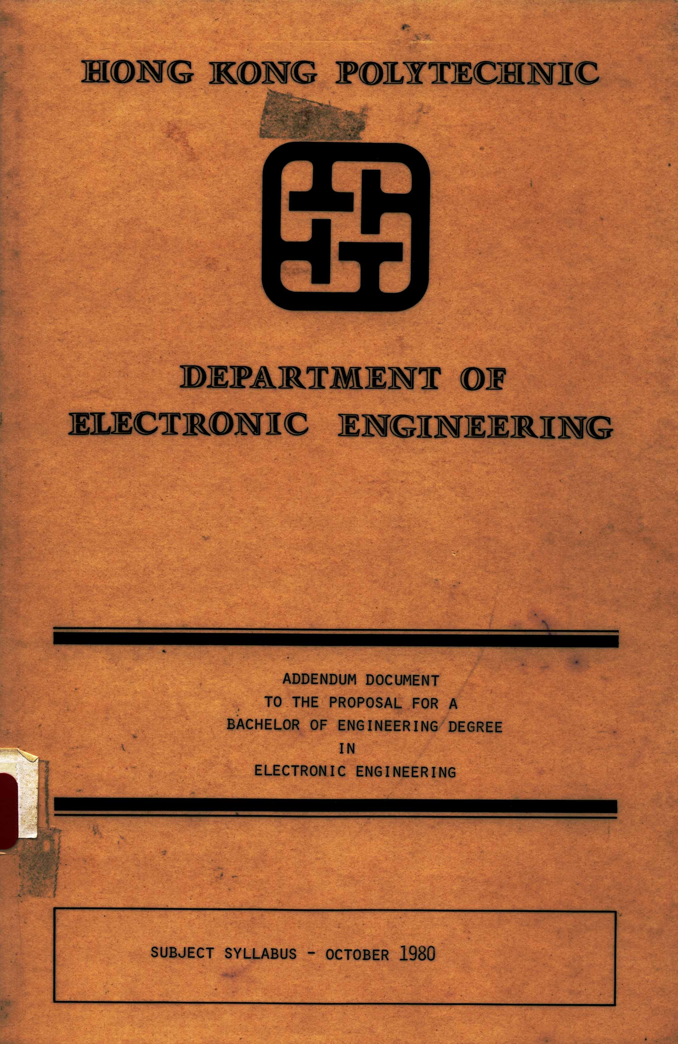 Addendum document to the proposal for a Bachelor of Engineering degree in Electronic Engineering : subject syllabus